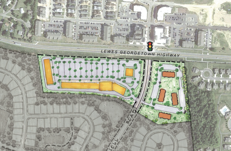The commercial section of the Northstar development along Route 9 near Lewes. SOURCE: DAVIS, BOWEN & FRIEDEL